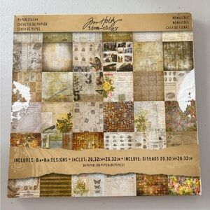 Tim Holtz Idea-ology Menagerie Paper Stash 36 sheets of 8” X 8” Paper